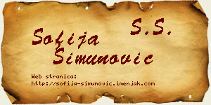 Sofija Simunović vizit kartica